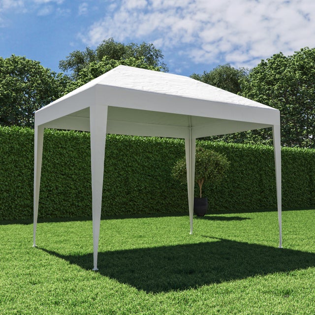 Gazebo 3 x 2 m in acciaio bianco, pieghevole copertura bianca - Sero