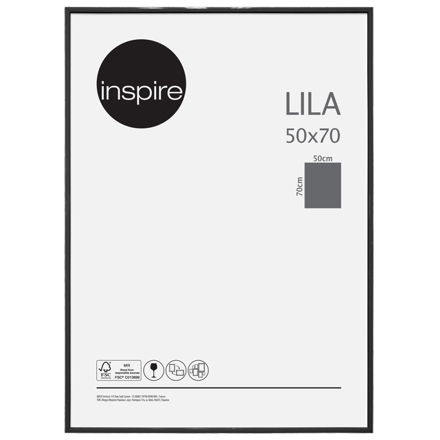 Cadre Lila, H.70 x l.50 cm noir, INSPIRE