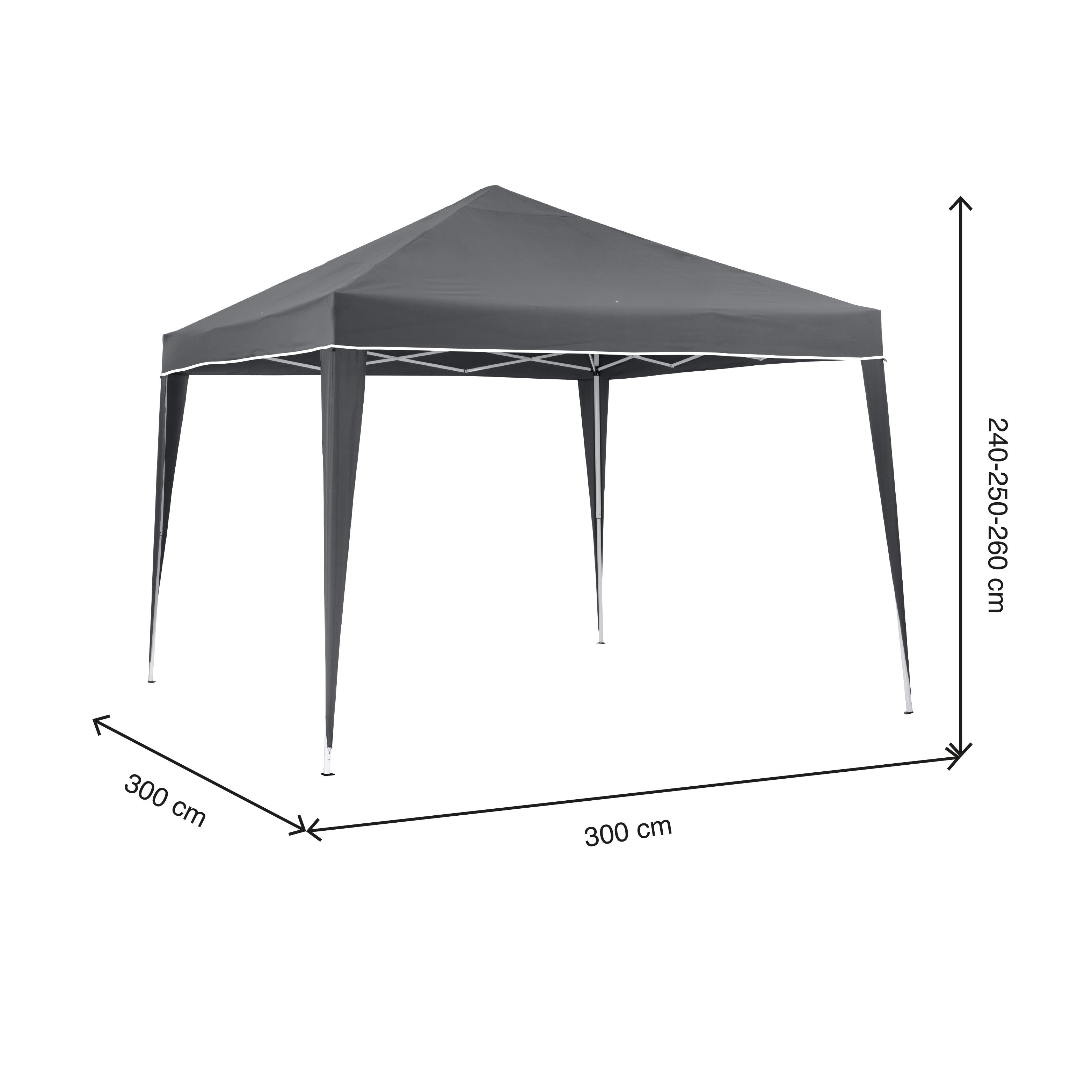 Cenador de acero con cubierta y funda de protección SUNNYCOVER DELUXE de 300 x 300 cm gris - 2