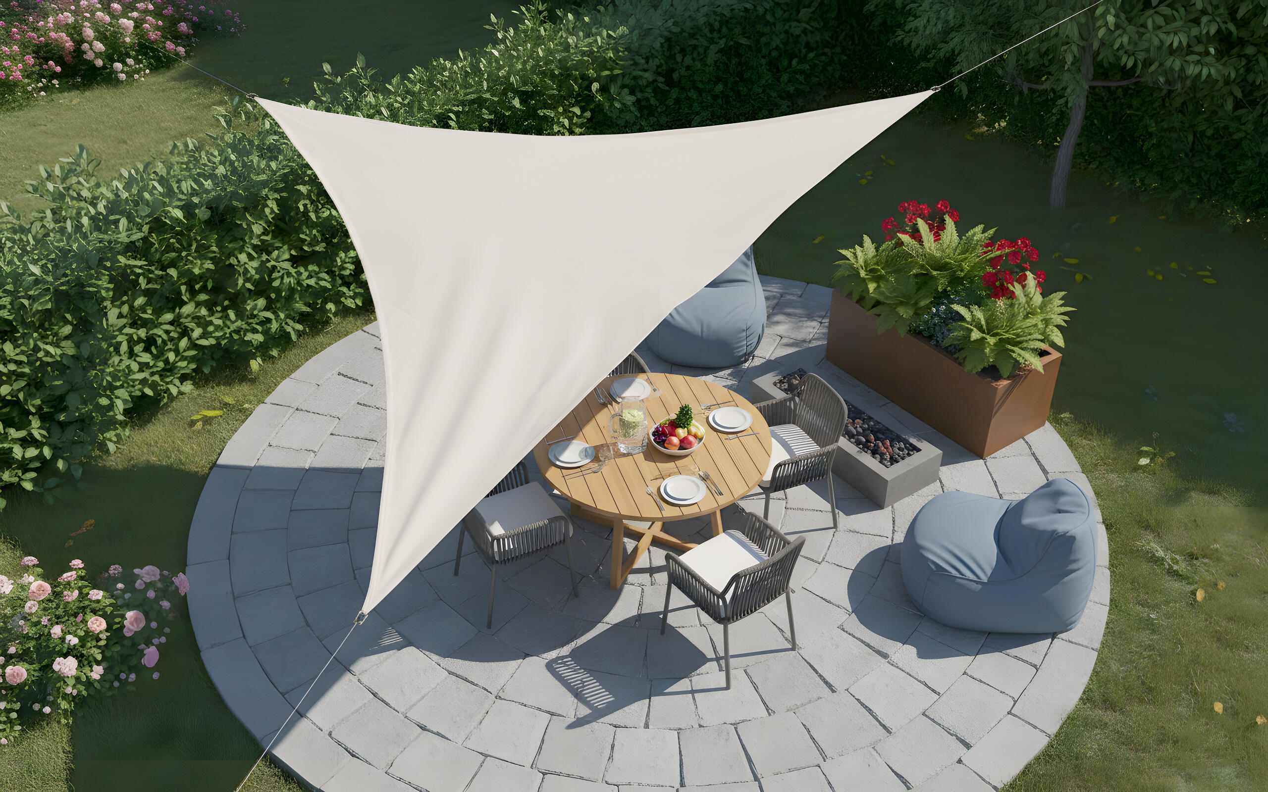Vela de sombreo 3,6 x 3,6 m beige - 2