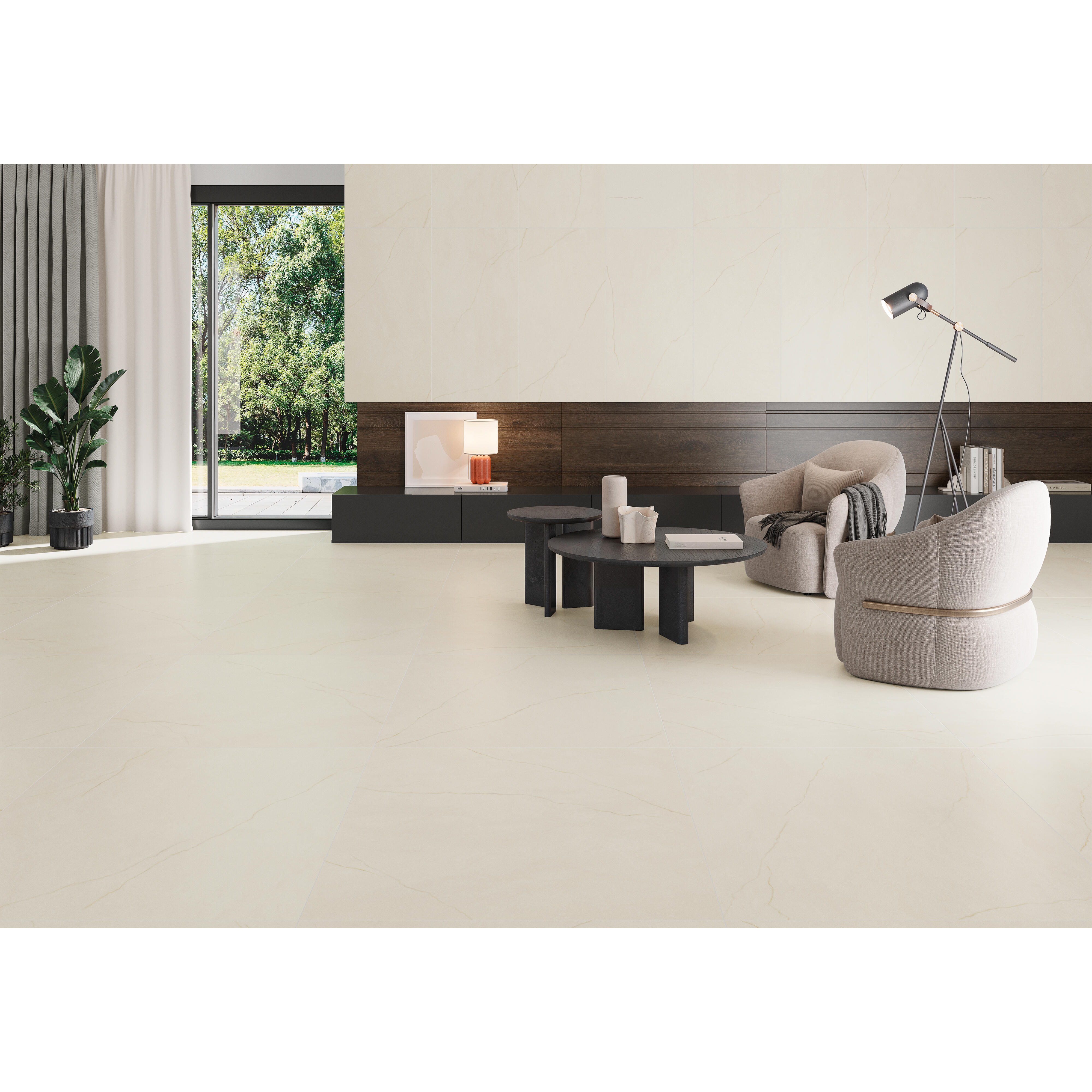 Suelo/azulejo porcelánico polar efecto mármol crema 60x120 cm c1 roig cerámica