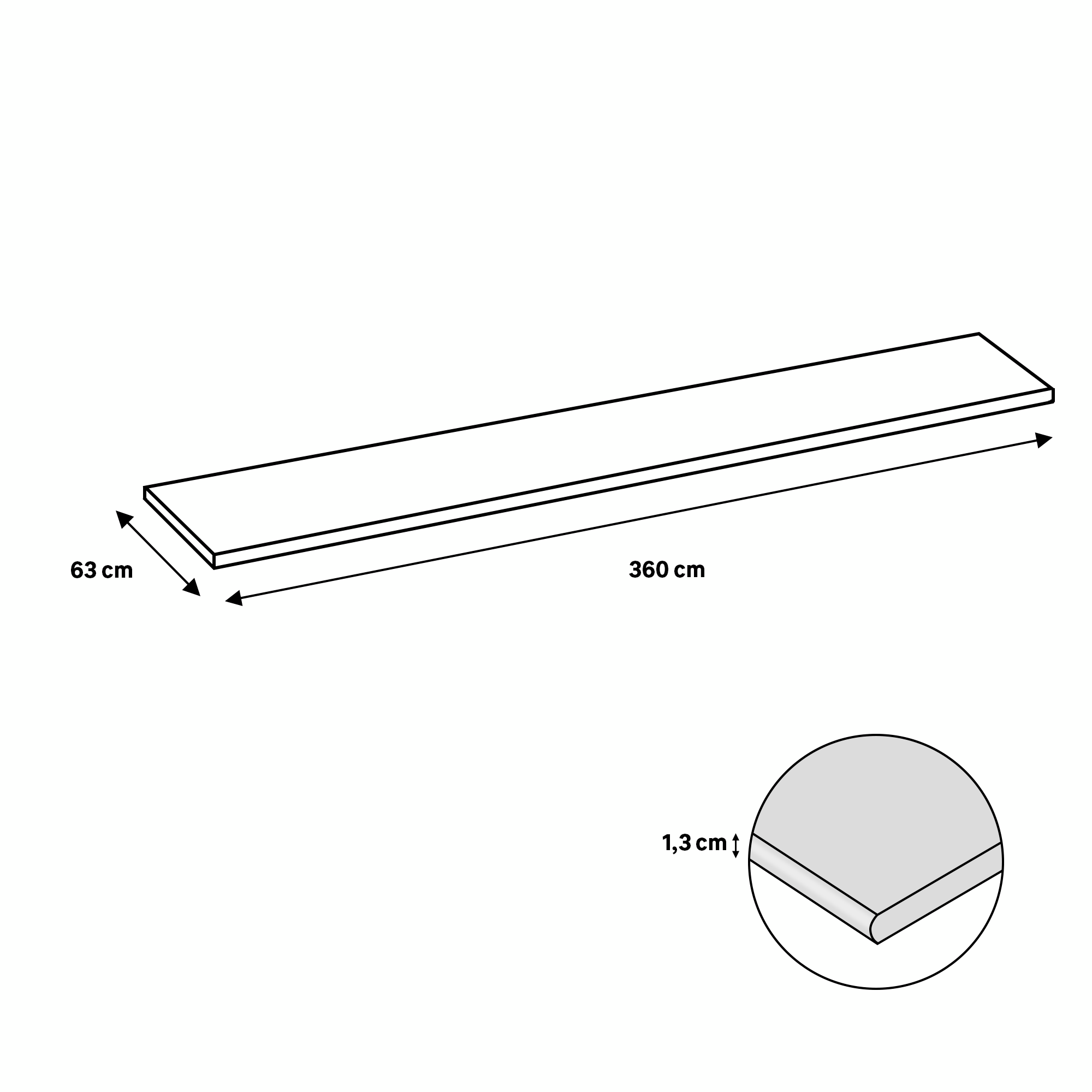 Encimera de cocina laminada compacta Hudson creta marfil mate 360x63 cm espesor 13mm - 5