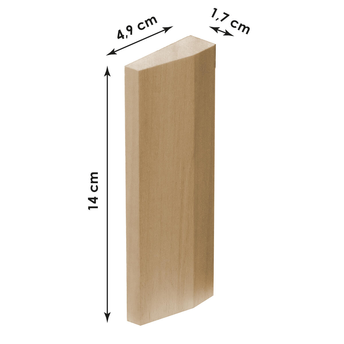 Sabot de plinthe à peindre, bois ayous, H. 14 x l. 4,9 x Ép. 1,7 cm cm - 2