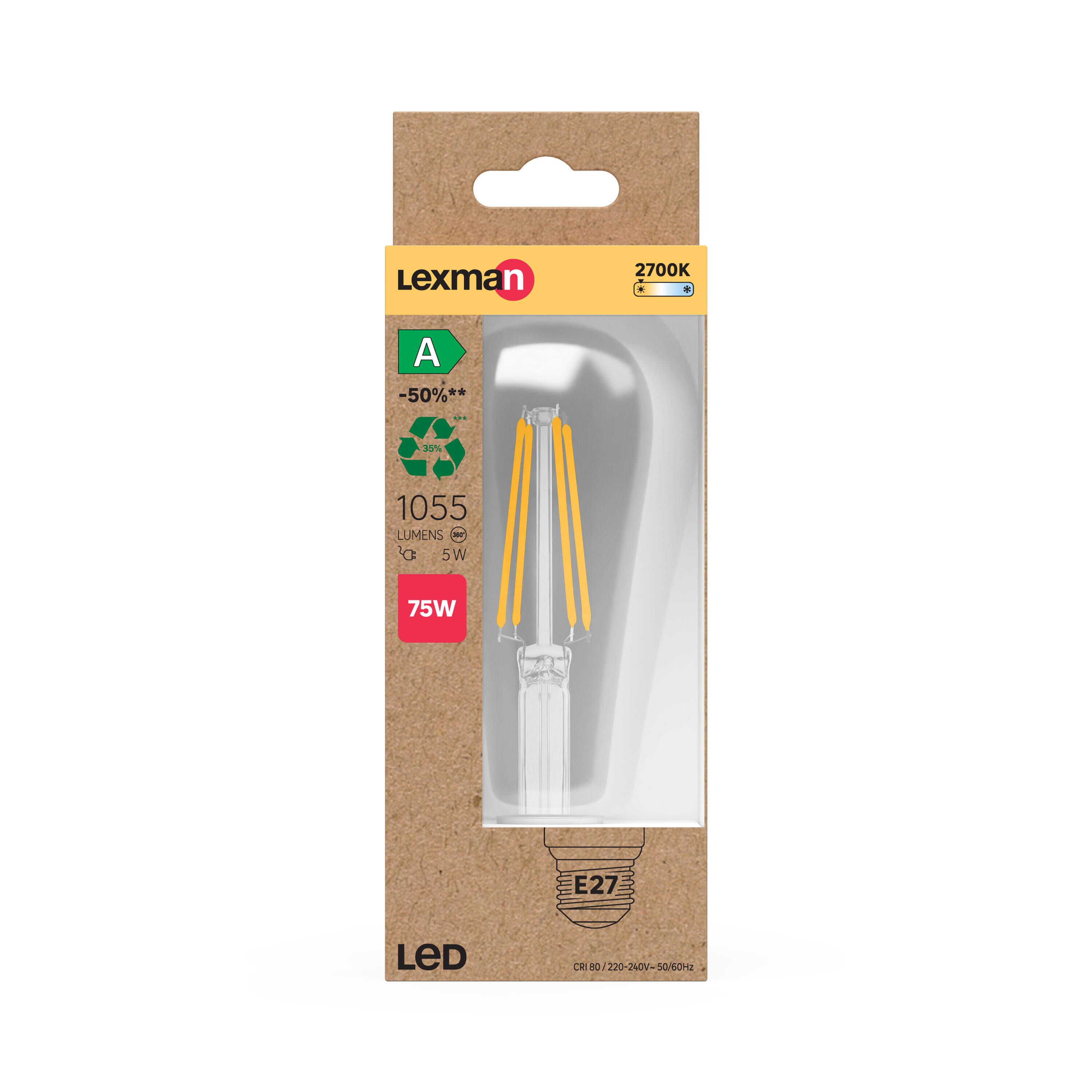 Żarówka LED E27 7.8 W 1055 lm Ciepła biel Lexman - 4