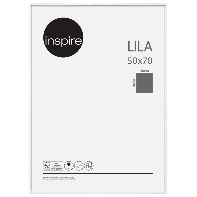 Moldura Lila 50 x 70 cm pvc branco Inspire