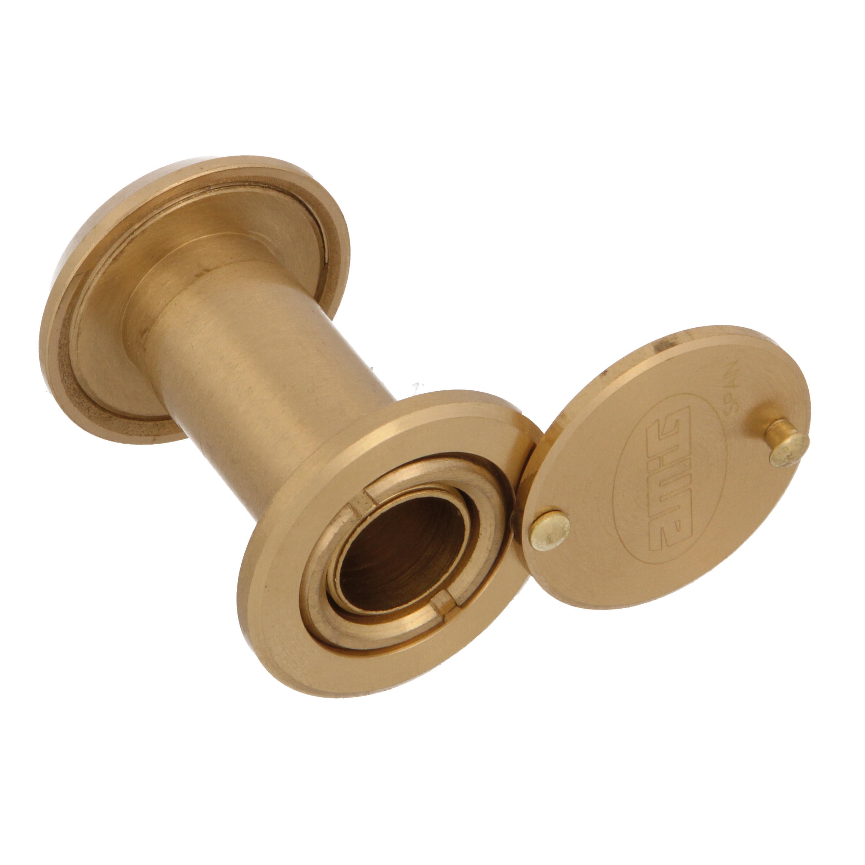 Olho mágico dourado 14 mm para portas de 35 a 60 mm - 2