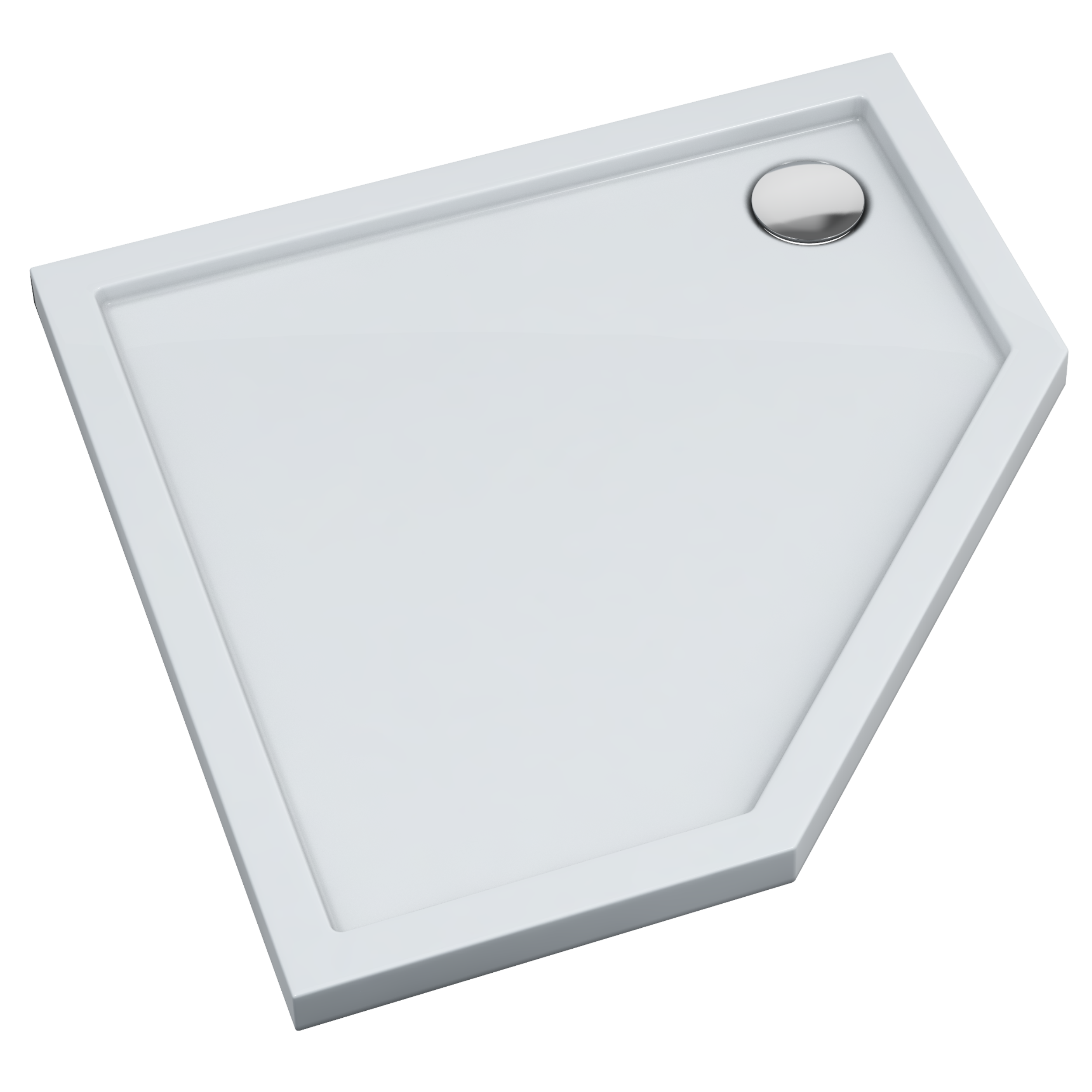 Brodzik pięciokątny Sensea Ipsilon 90 × 90 x 5 cm biały gładki