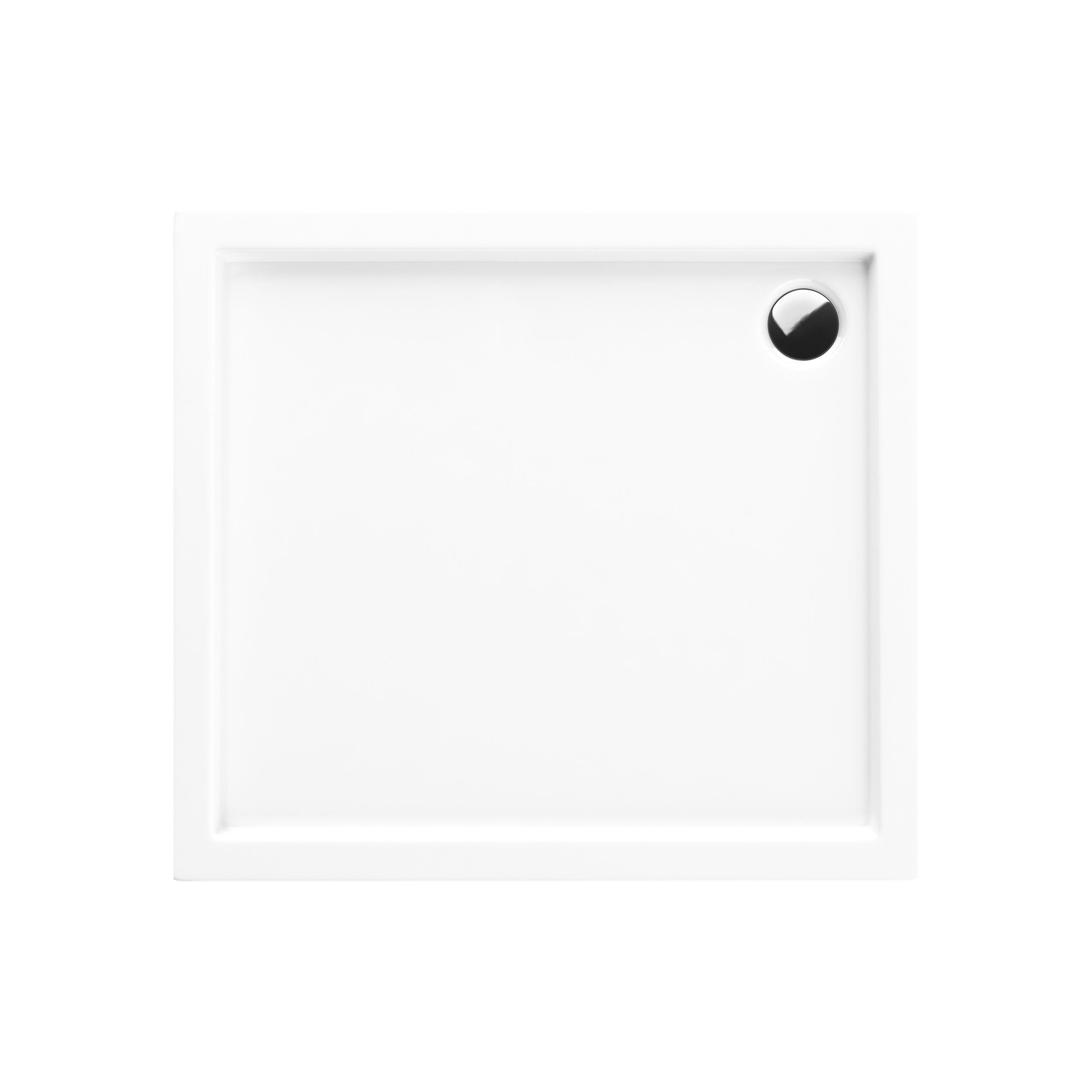 Brodzik prostokątny Sensea Ipsilon 70 × 90 x 5 cm biały gładki - 7