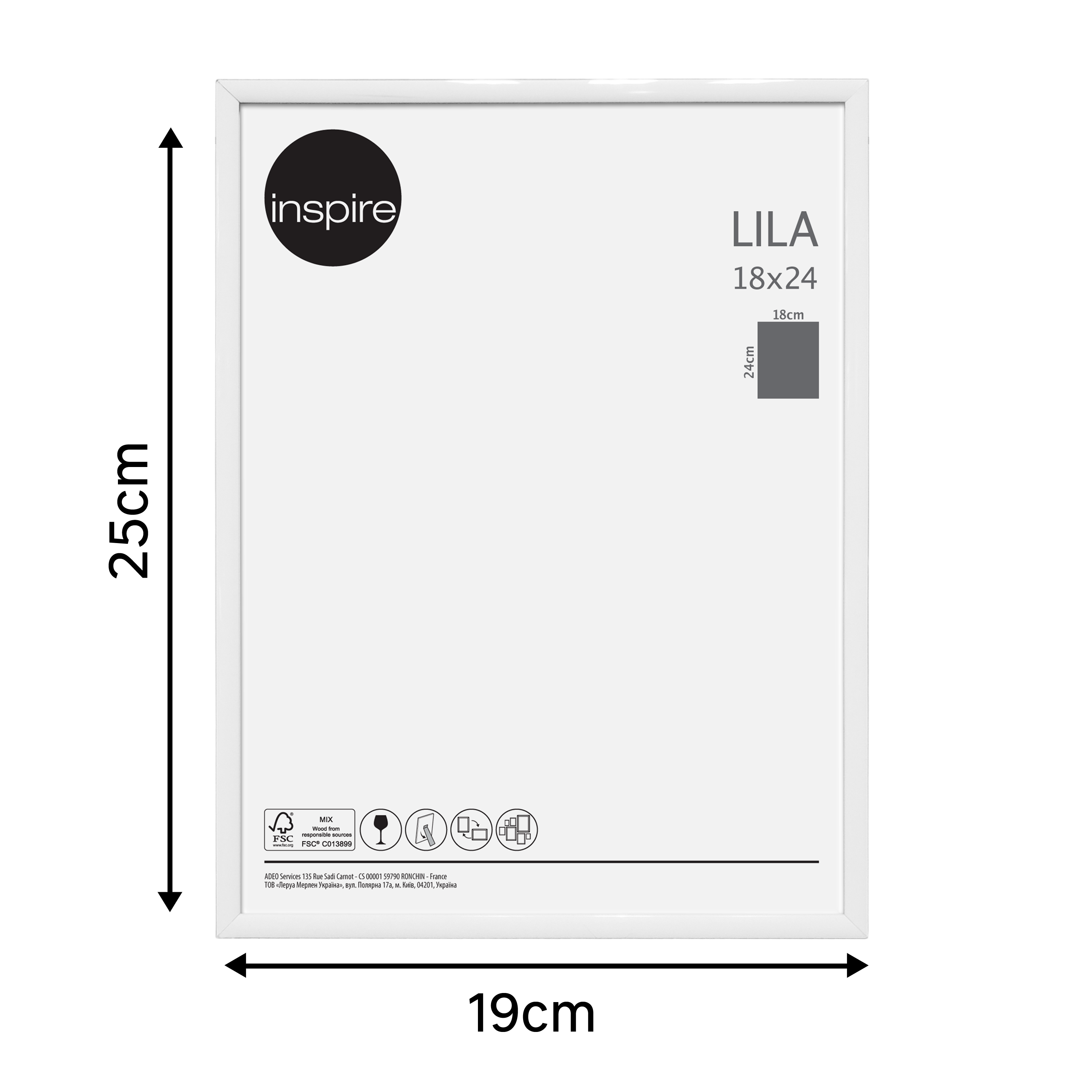Moldura Lila 18 x 24 cm pvc branco Inspire - 6