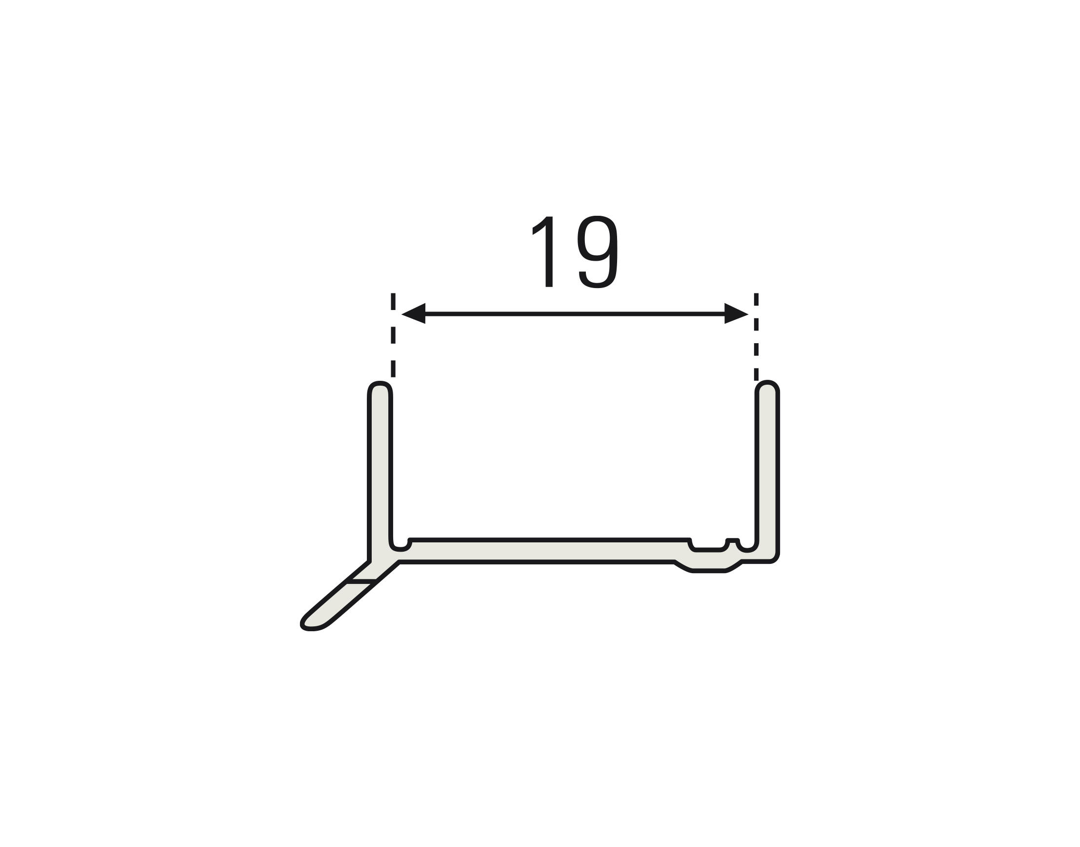 Perfil forma en U de pvc transparente, Alt.2 x An.2 x L.2 cm - 2