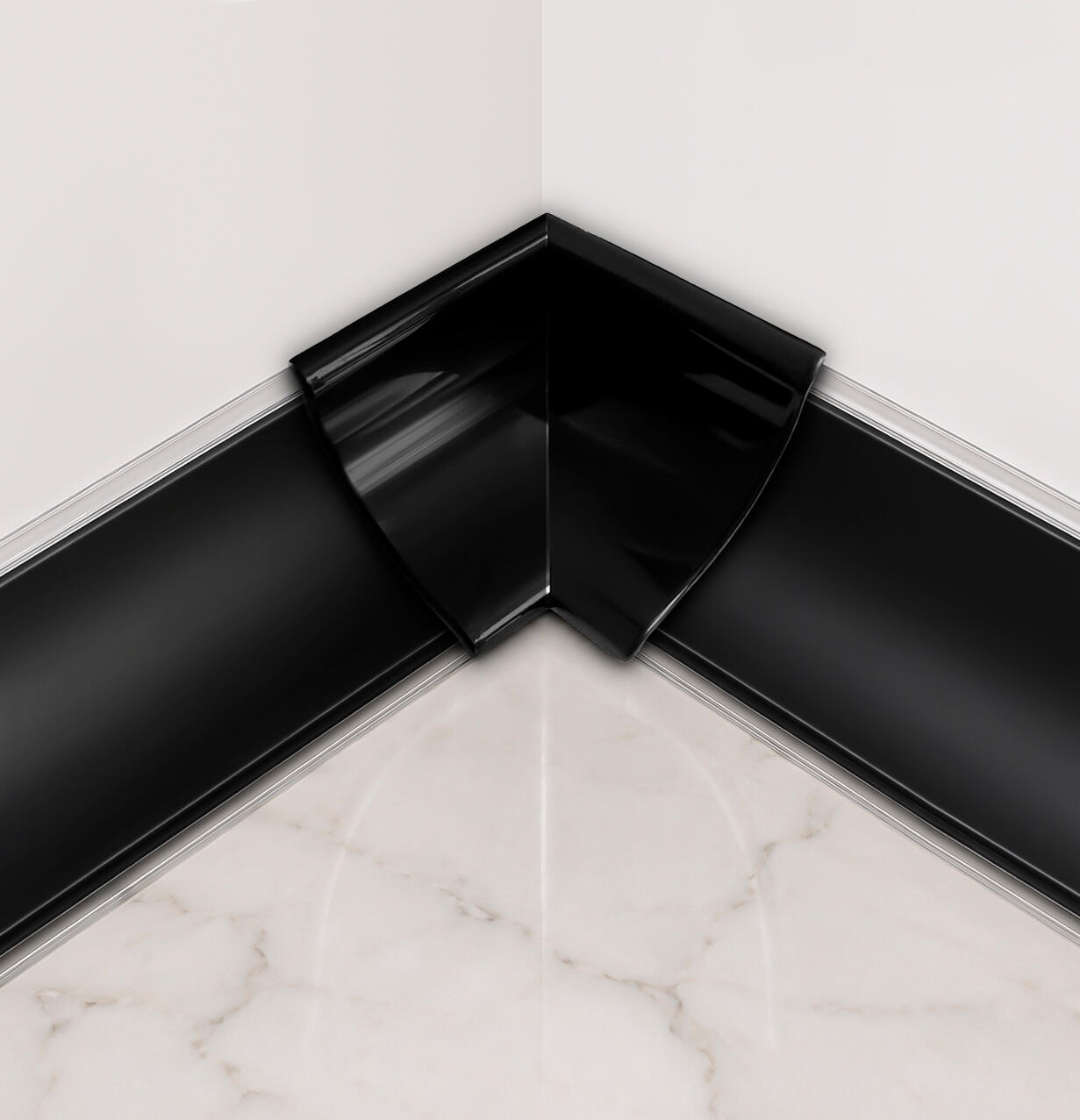 Rinconera de copete cóncavo DELINIA para cocina color negro - 4