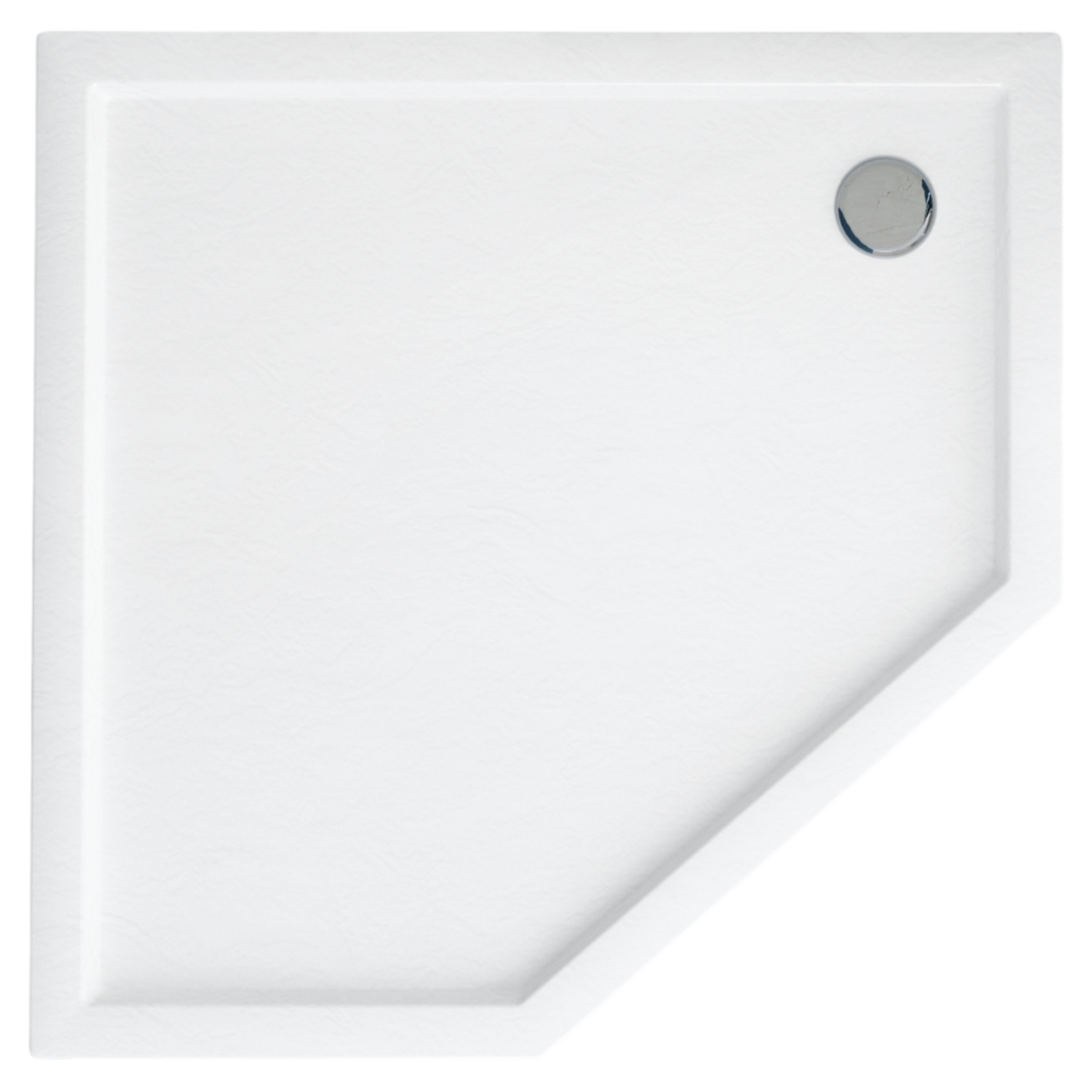 Brodzik Zintegrowany Pięciokątny Sensea Frigo 90 x 90 x 12 cm Biały Kamień - 6