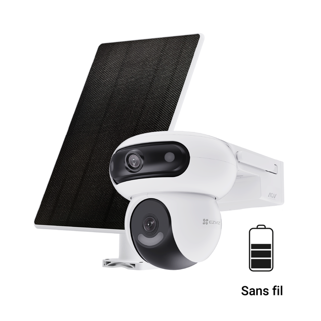 Caméra de surveillance HB90, 2K motorisée Wi-Fi + panneau solaire, EZVIZ