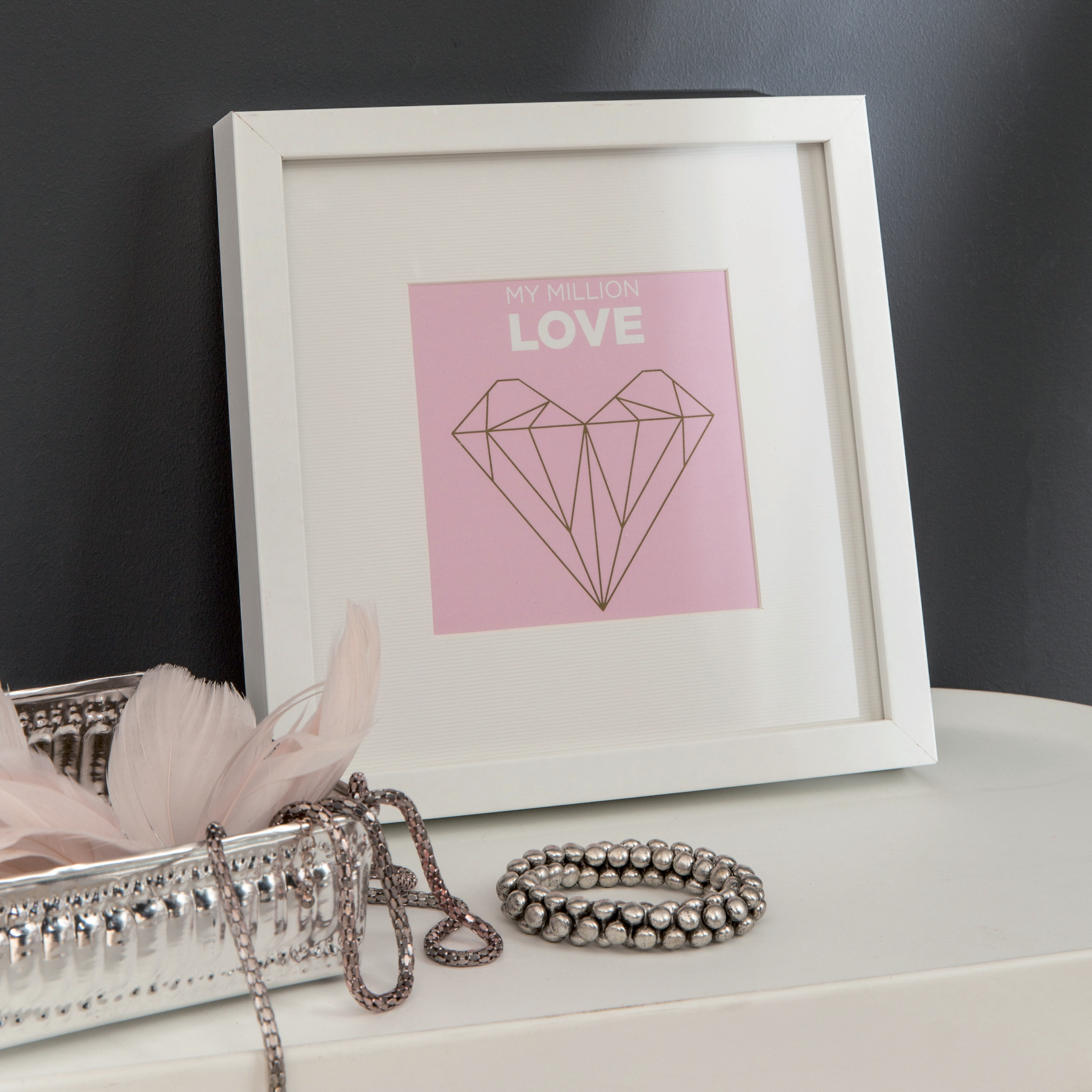 Marco con Passepartout Milo blanco INSPIRE 20x20cm - 2