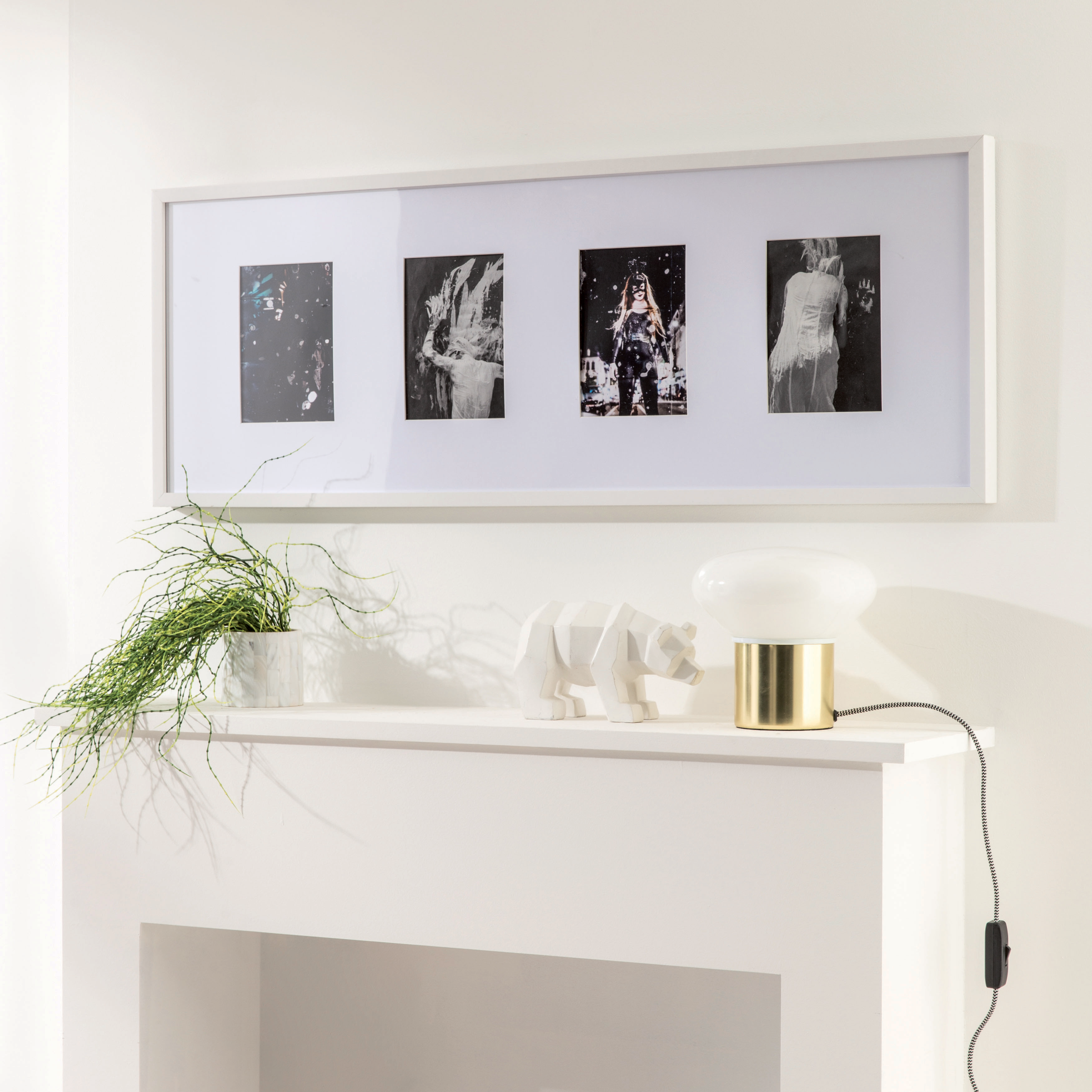 Marco para 5 fotos de pared múltiple 39 x 45 x 2 cm decoración del hogar  family. Multimarco portafotos color blanco