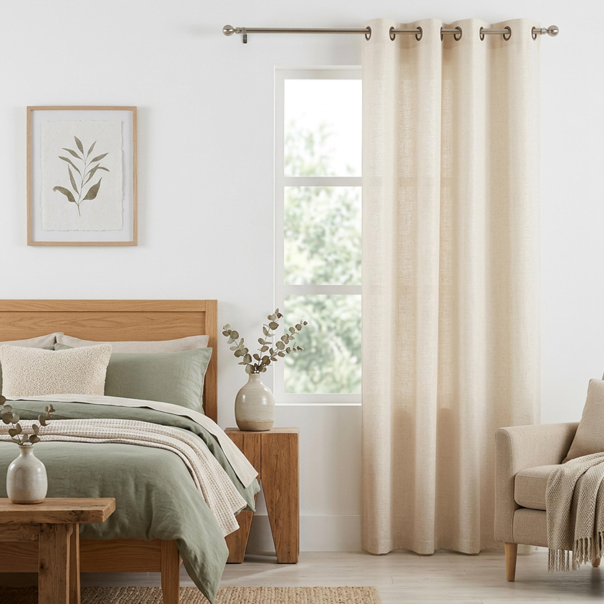 Cortinado ilhós Dario 140x260cm cru ouro Inspire - 3