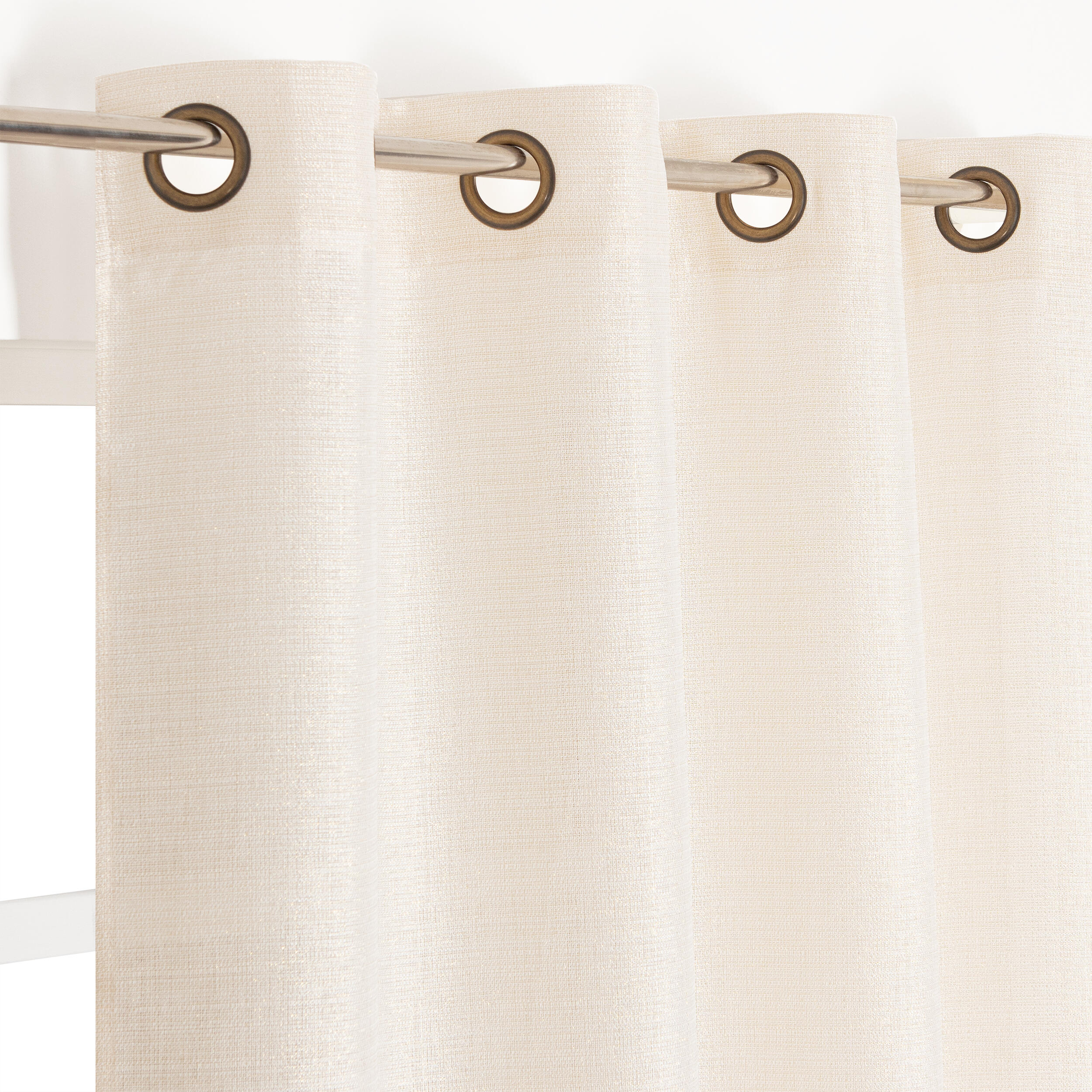 Cortinado ilhós Dario 140x260cm cru ouro Inspire - 5