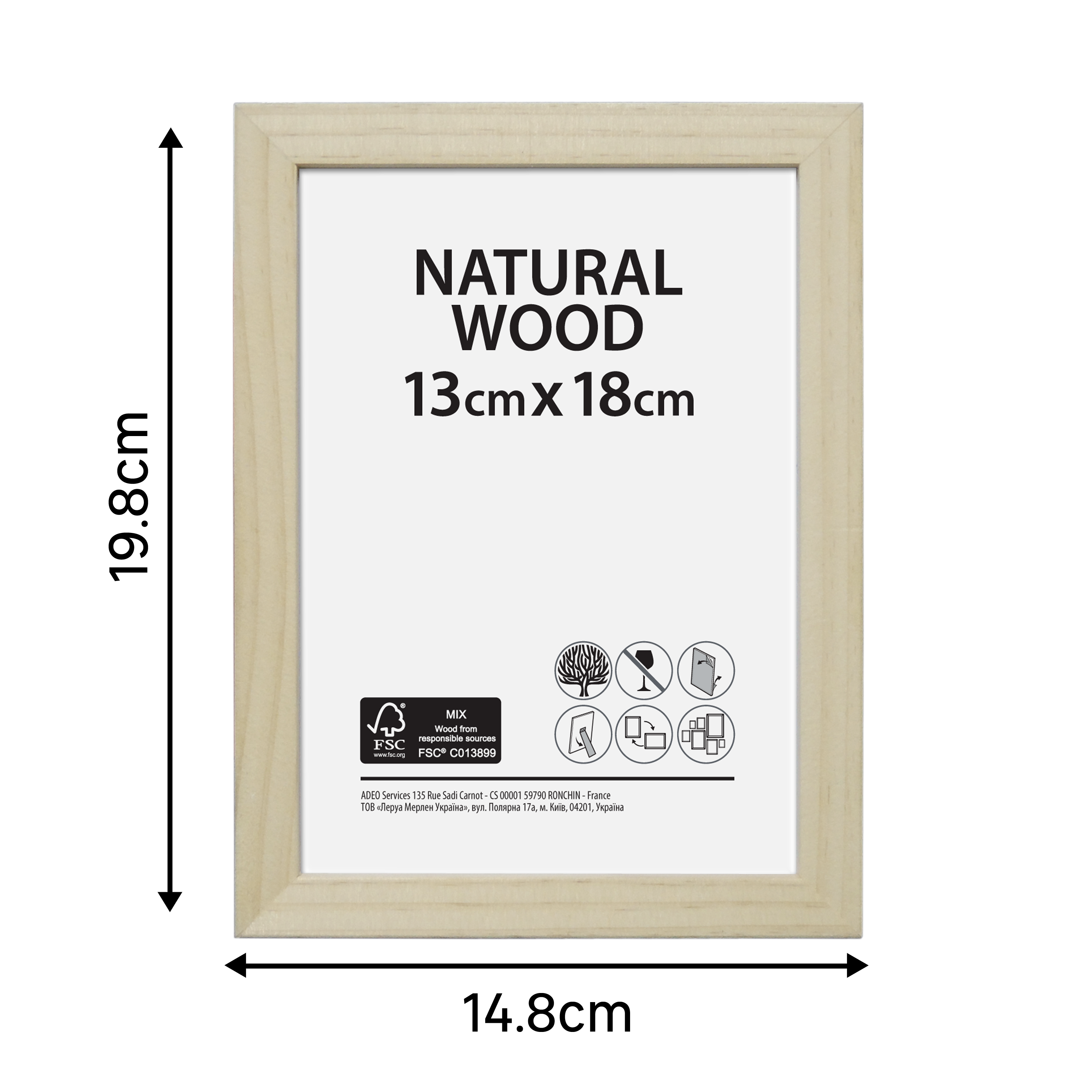 Cadre Brut, H.18 x l.13 cm, bois naturel - 11