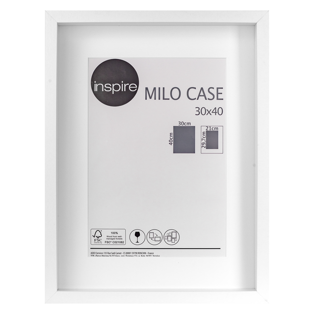 Cadre Milo, 30 x 40 cm blanc, INSPIRE