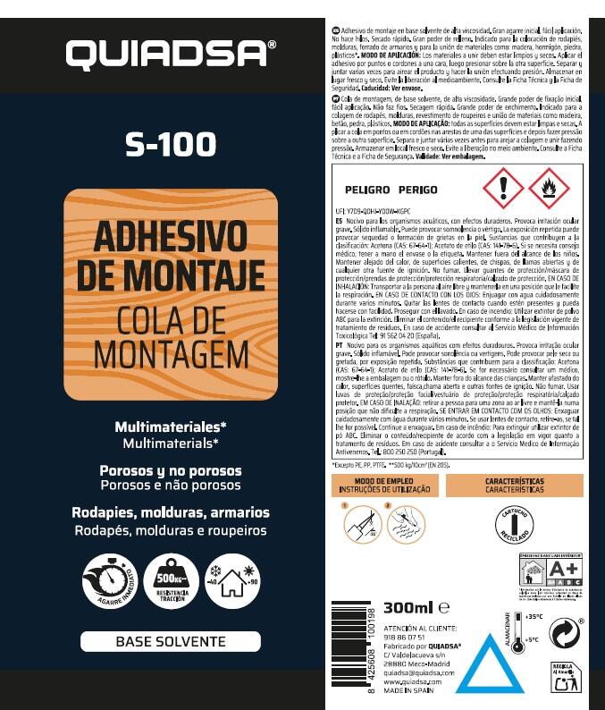ADHESIVO DE MONTAJE  FIJA+PLUS  S-100  300ML  - 2