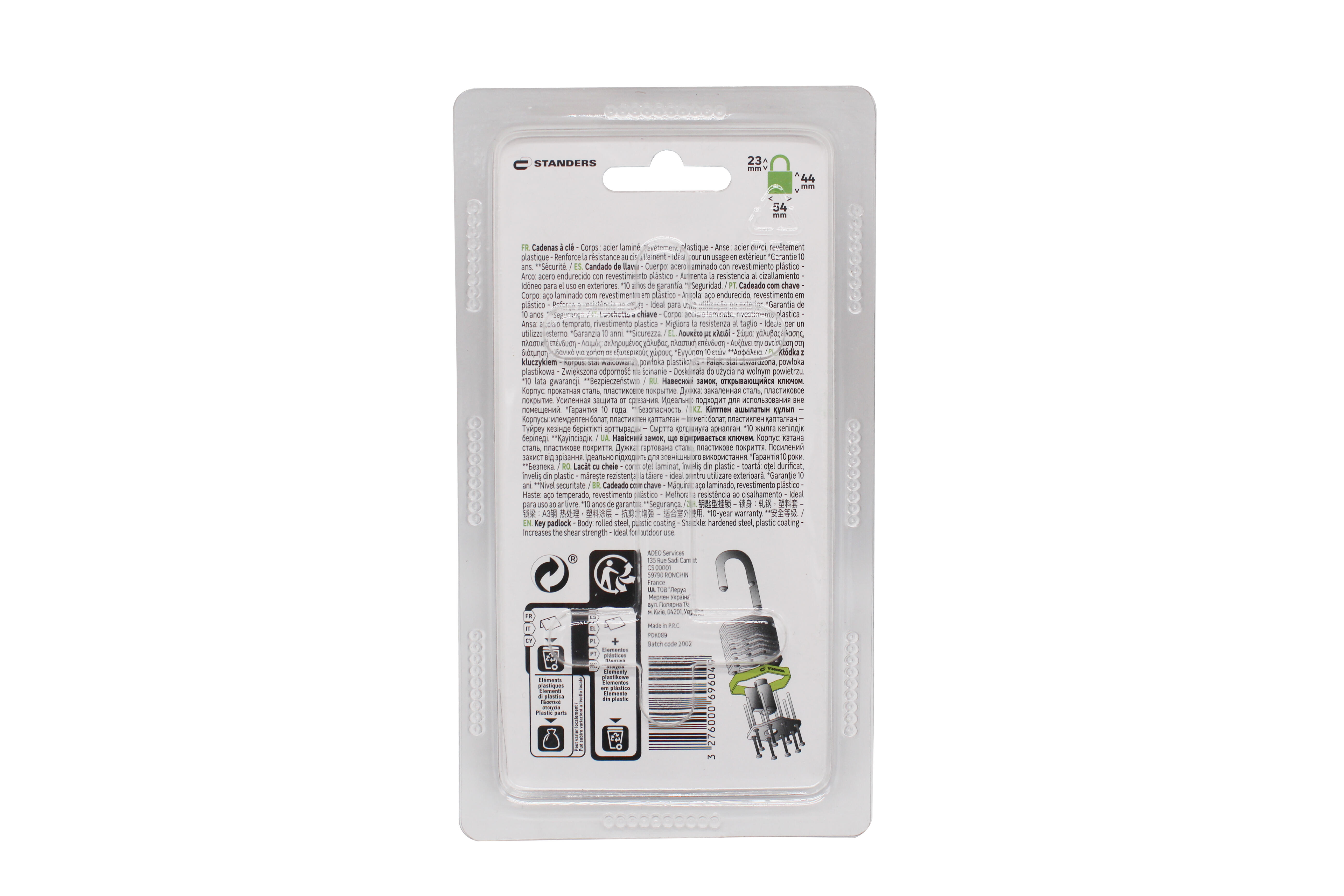 Kłódka jarzmowa pałąkowa 54 mm wodoszczelna Standers - 7