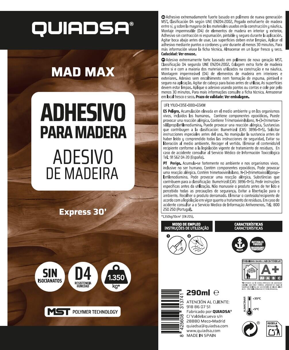 COLA DE MST NORMATIVA D4 CARTUCHO MAD MAX 290ML - 2