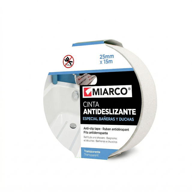 FITA ADESIVA ANTIDERRAPANTE MIARCO 25MMX15M TRANSPARENTE
