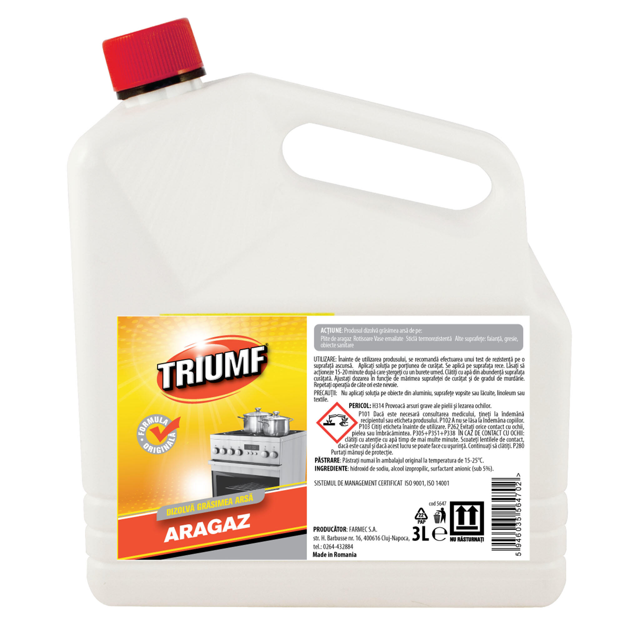 Solutie pentru curatare grasime arsa aragaz, Triumf, 3 L