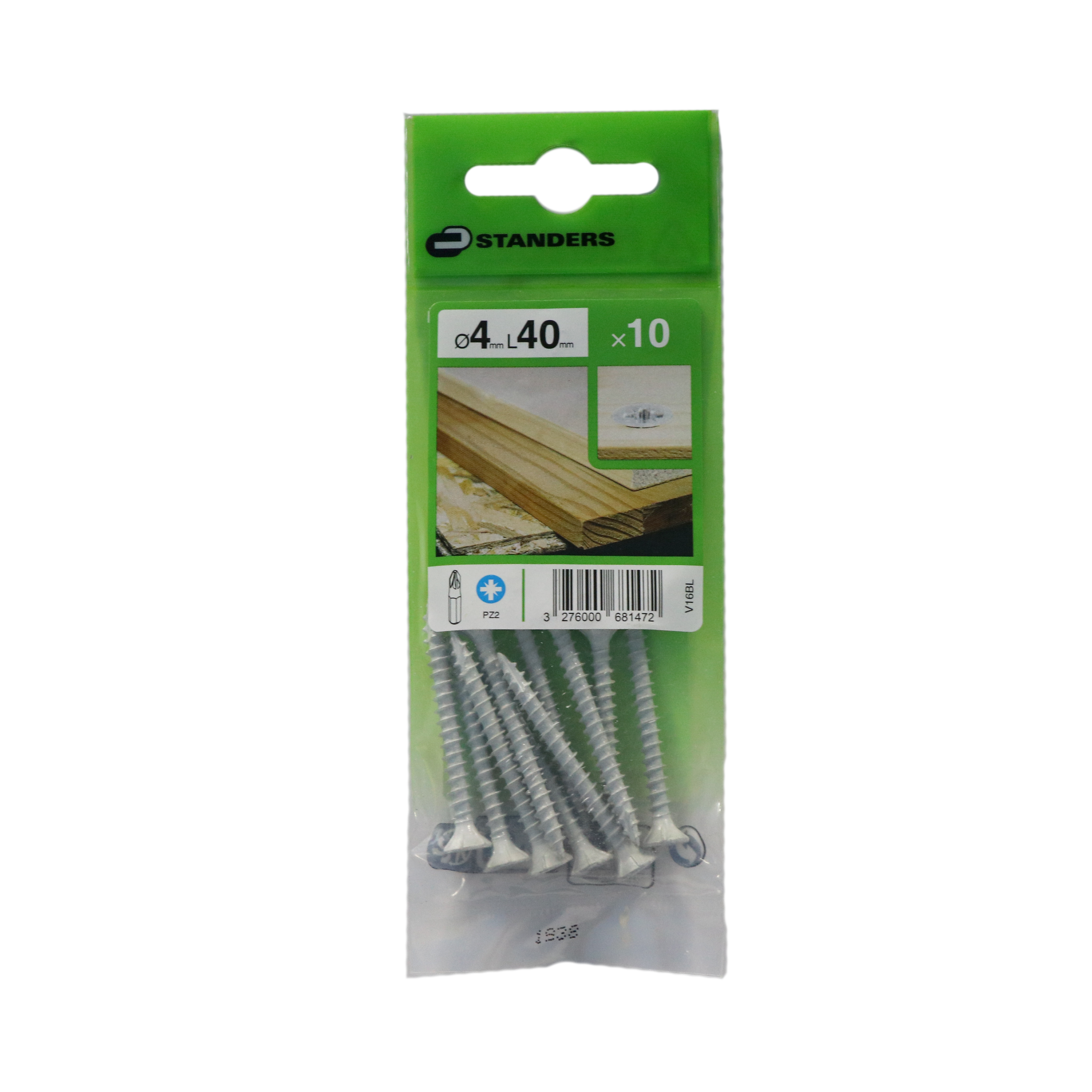 10 vis acier tête fraisée pozidriv STANDERS, Ø4 x L.40 mm - 6