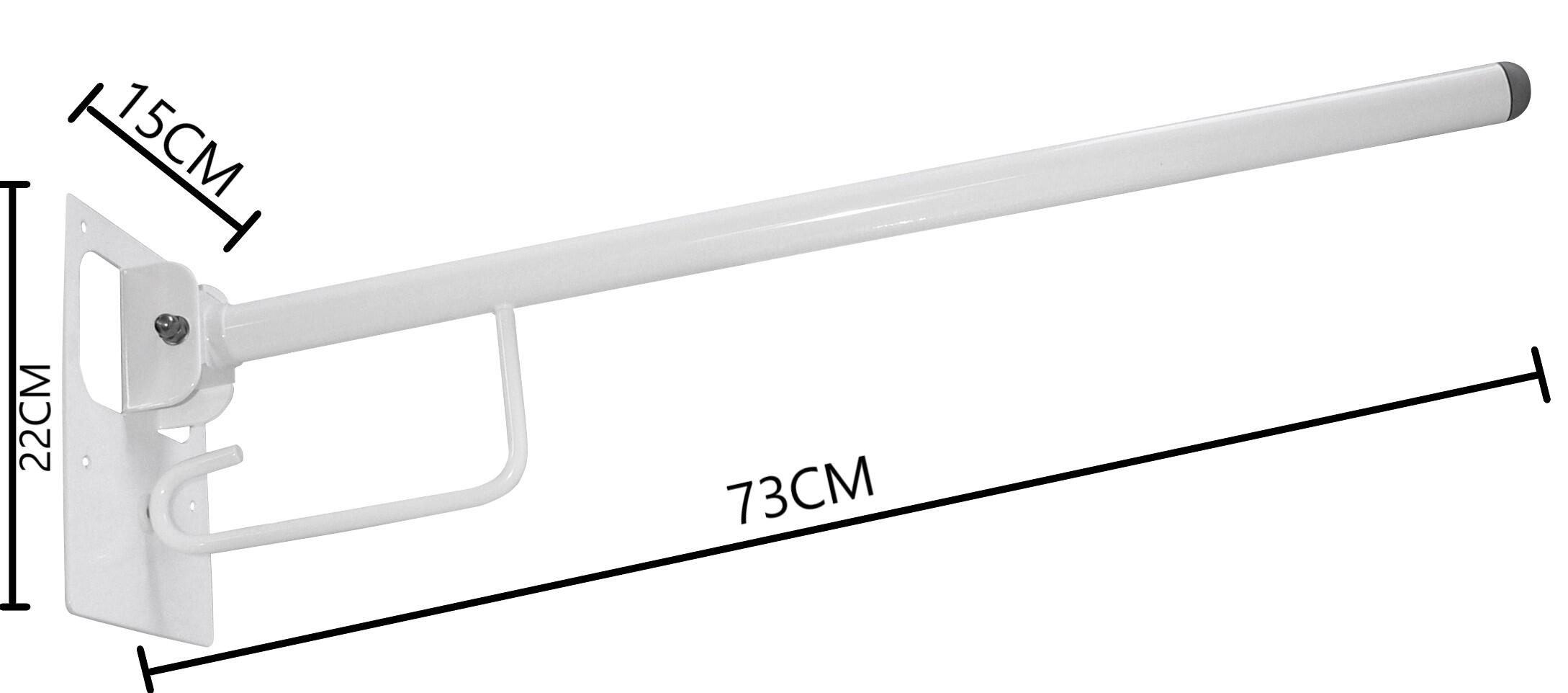 BARRA DE APOYO PARA INODORO ABATIBLE BLANCO 73X15 CM - 3
