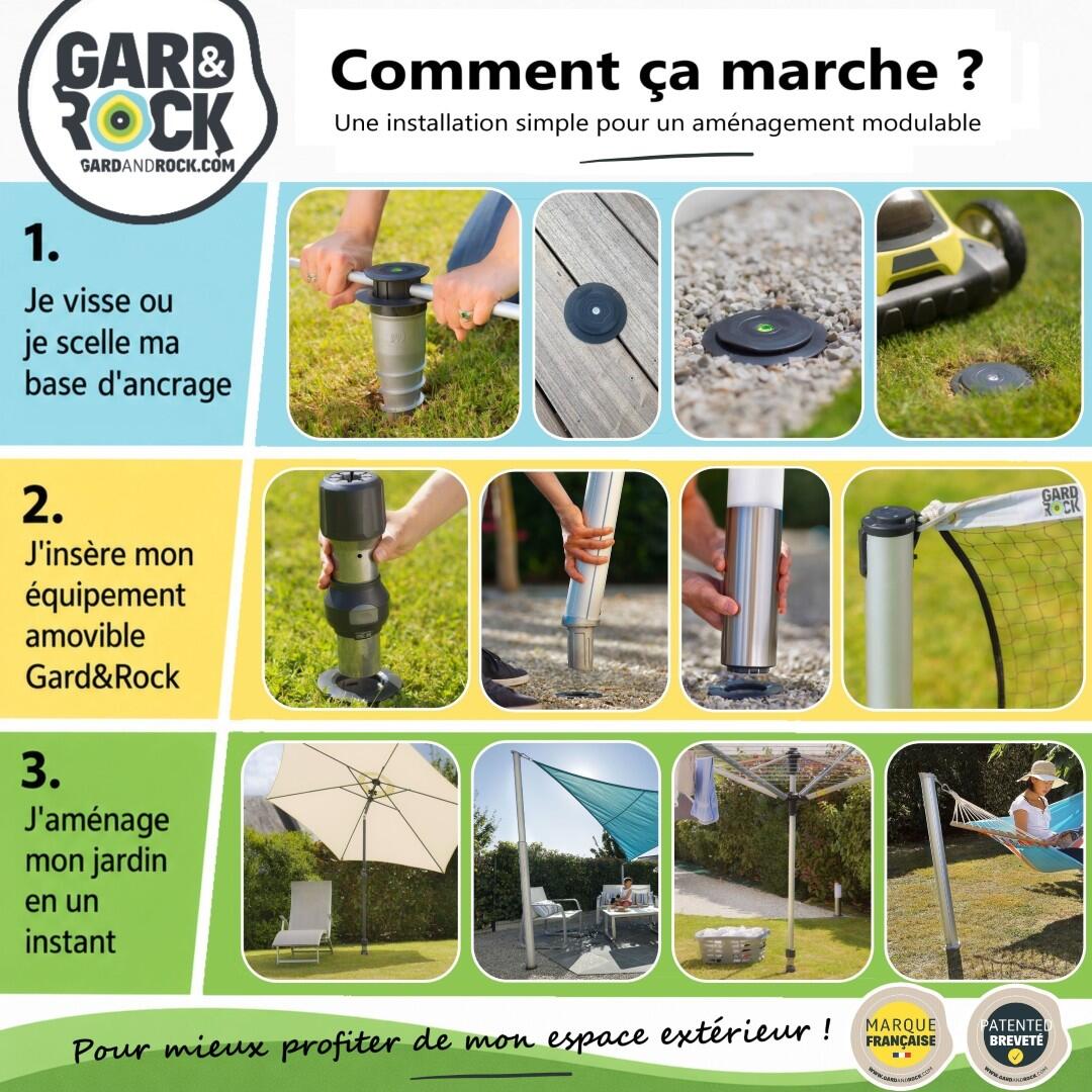 Pied pour parasol déporté à insérer dans la base d’ancrage - 6
