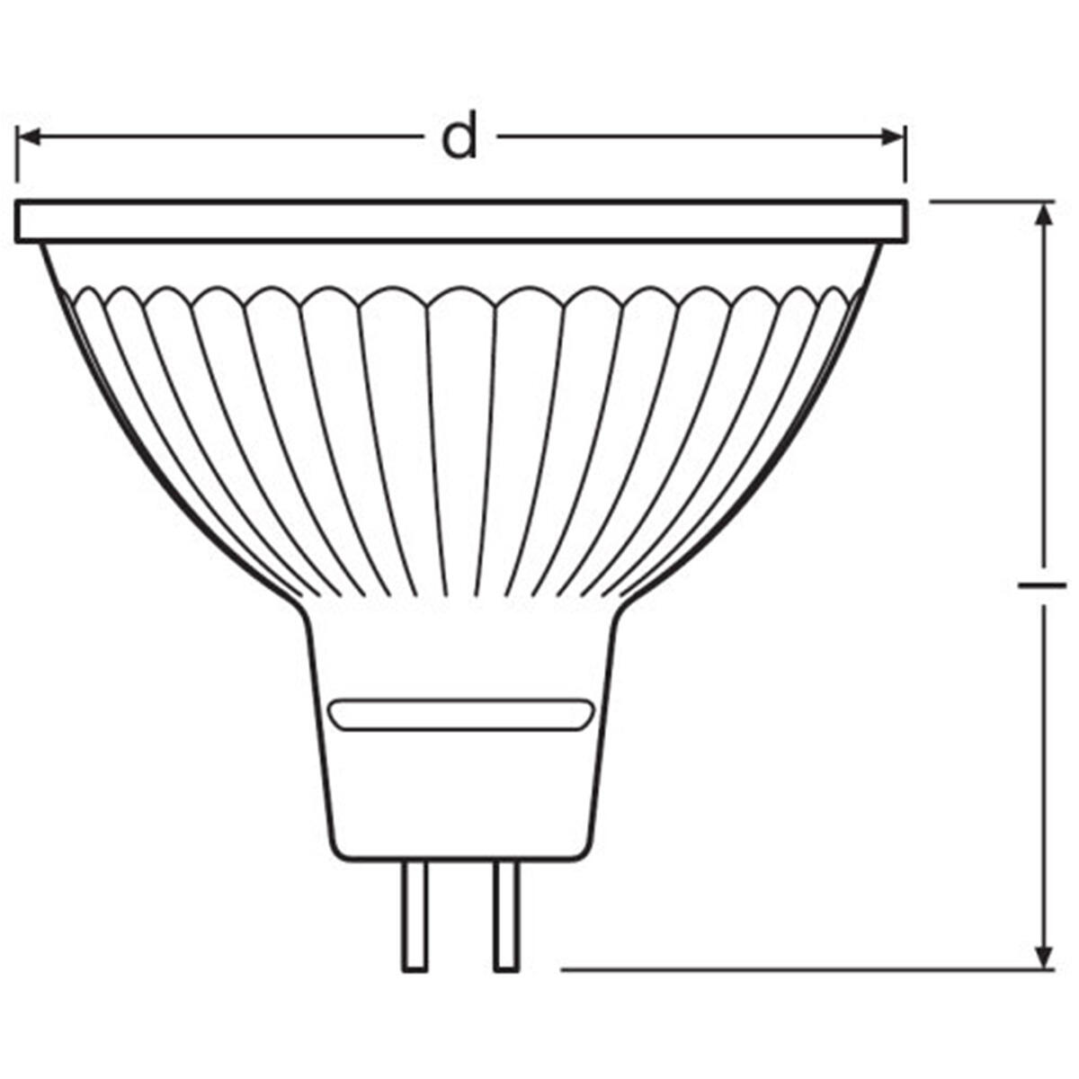 Lampadina LED, GU5.3 faretto, trasparente, luce calda, 4.9W= 350 LM (equiv 35 W), 36° dimmerabile, OSRAM - 6