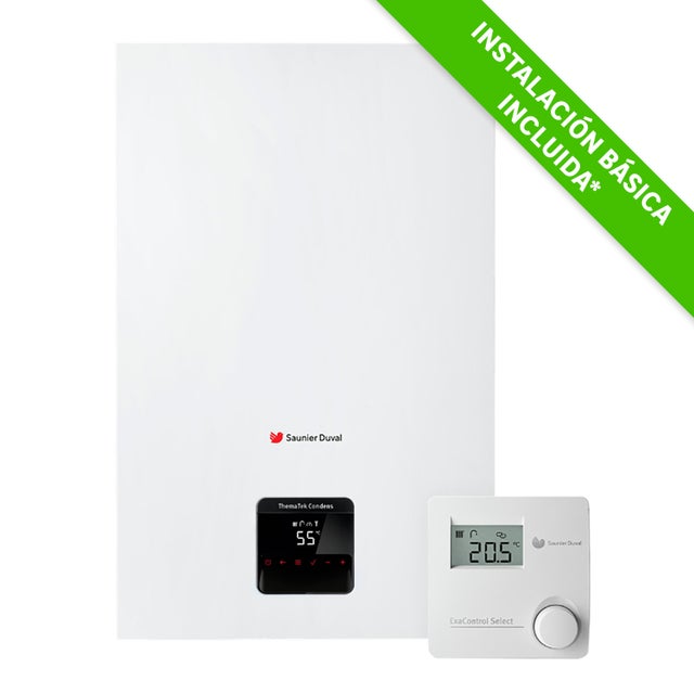 Caldera de condensación gas natural SAUNIER DUVAL THEMATEK 27.5kw con termostato Instalación básica incluida