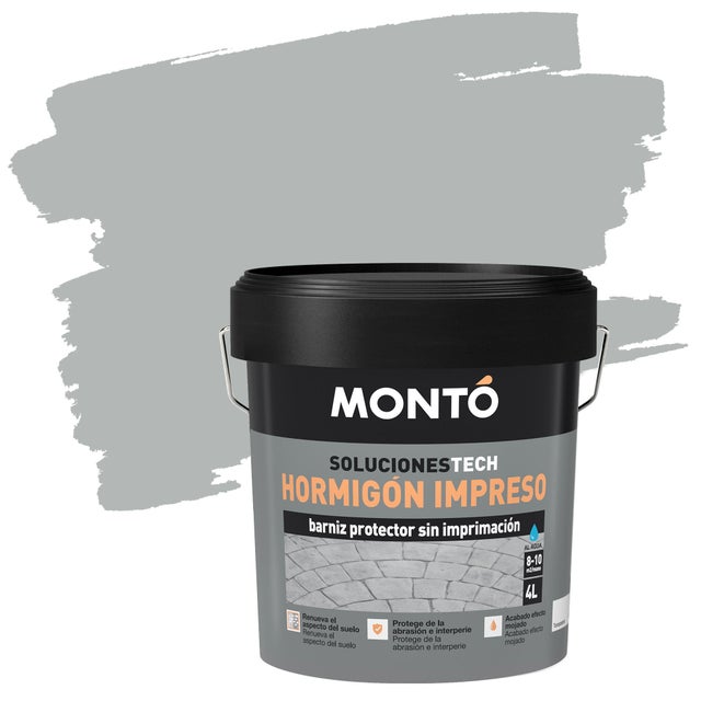 Pintura suelo color gris plata para hormigón MONTÓ semi brillante 4L base agua