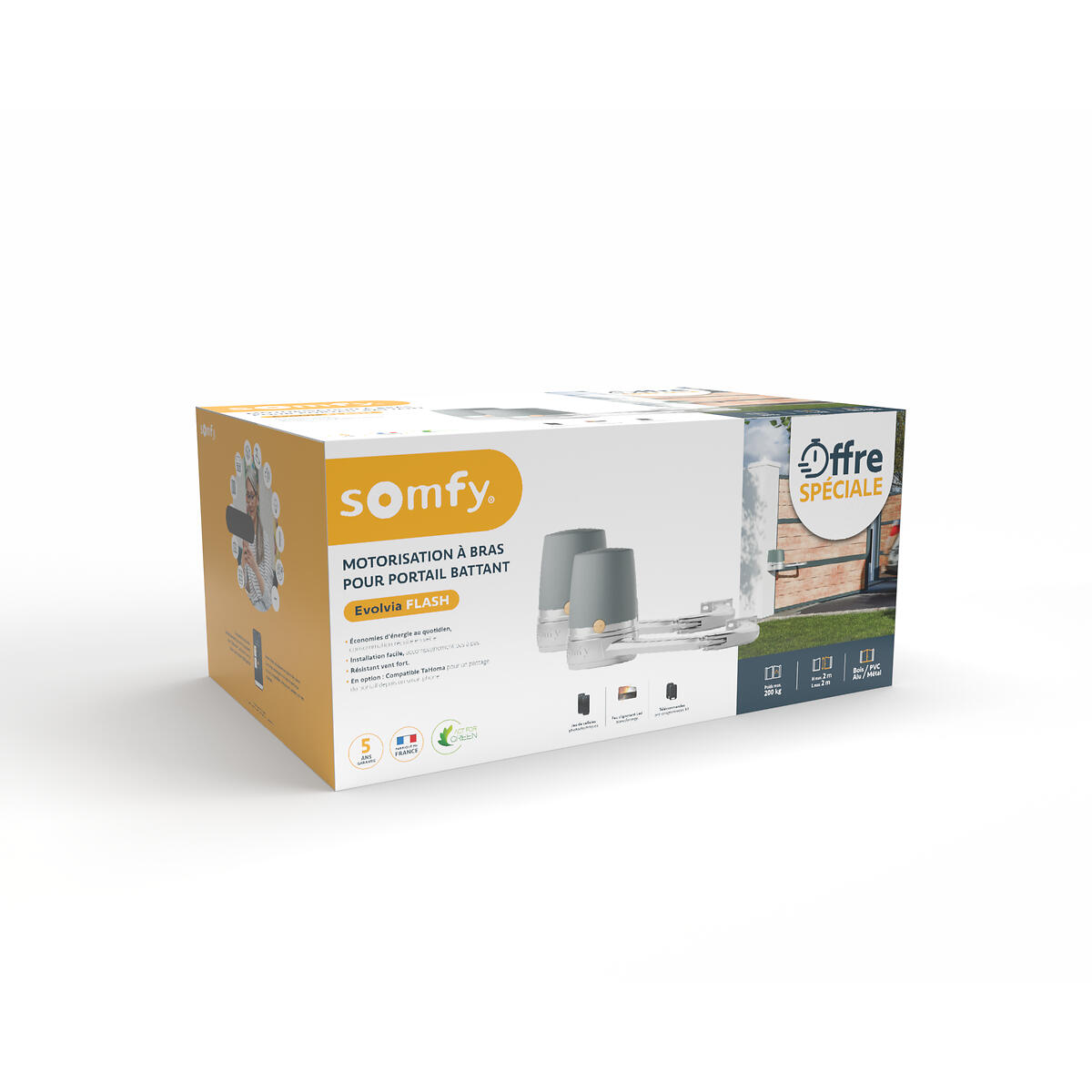 Moteur pour portail battant, SOMFY, Evolvia flash - 2
