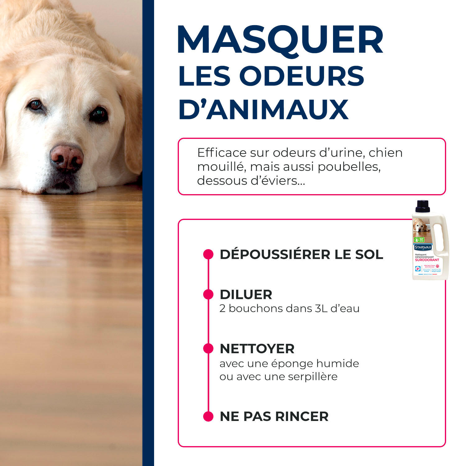 Nettoyant STARWAX Désodorisant sur odorant animal, 1L - 3