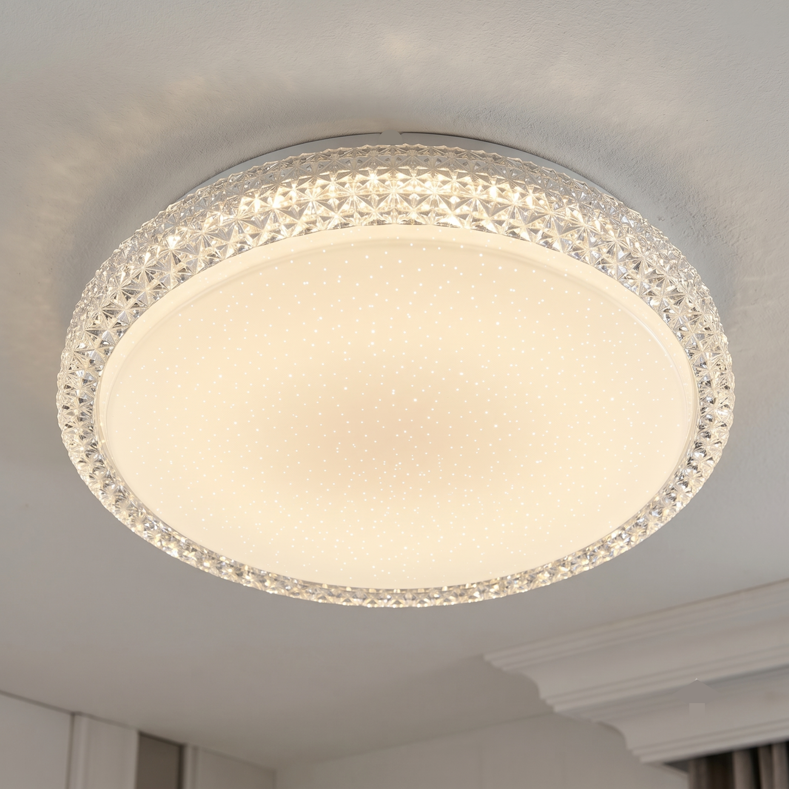 Plafoniera LED Diamond Ø 40 cm bianco IP21 cct da bianco caldo a bianco freddo con regolazione di temperatura, 2600 lumen INSPIRE - 4