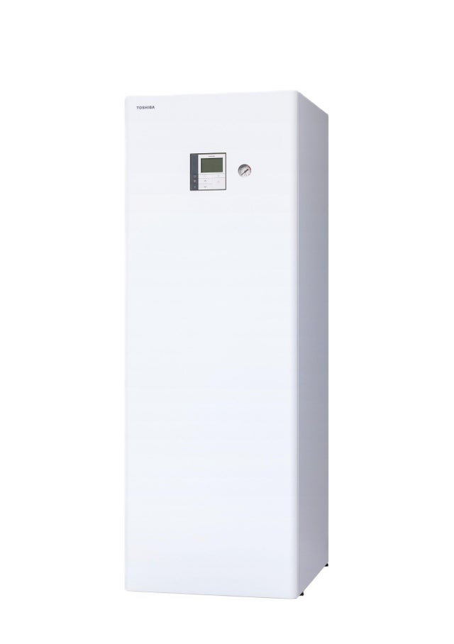 BOMBA DE CALOR AEROTERMIA TOSHIBA ESTÍA R32 BIBLOC UNIDAD INTERIOR TODO EN UNO 1 CIRCUITO PARA POTENCIAS 11 MONOFASICAS Y 14KW MONOFASICAS Y TRIFASICAS.
