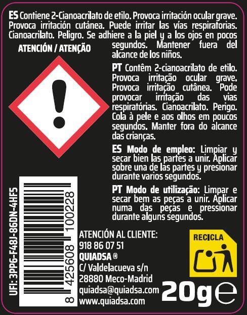 ADHESIVO DE CIANOCRILATO SUPERFICIES POROSAS 50G - 3