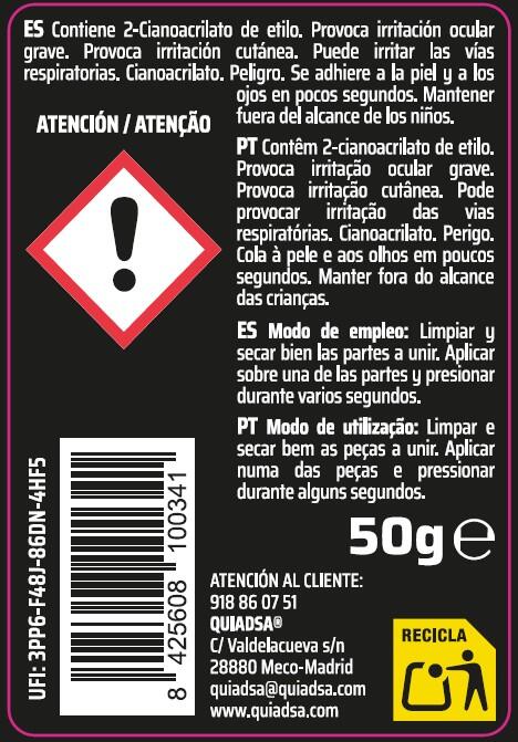 ADHESIVO CIANOCRILATO SUPERFICIES NO POROSAS 50G - 3