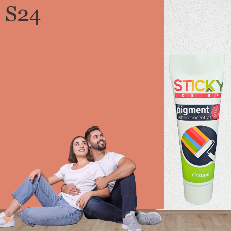Pigment Sticky, rosu trandafir S24, 25 ml, interior/exterior