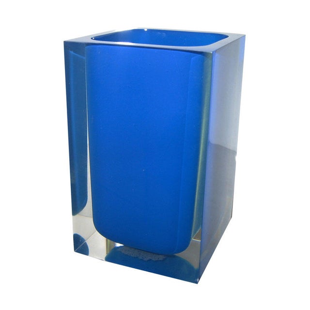 Bicchiere da bagno porta spazzolini Rainbow portaspazzolini blu  L 7.2 x H 11 in resina blu