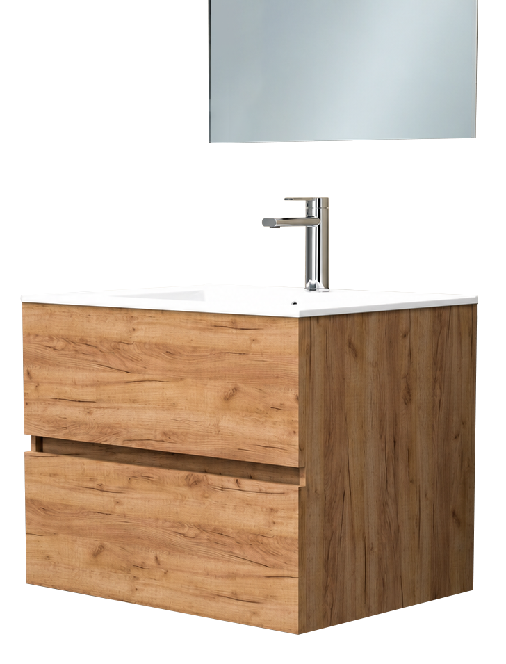 MUEBLE DE BAÑO CON LAVABO NEGARRA ESSENCE 80CM ROBLE - 5