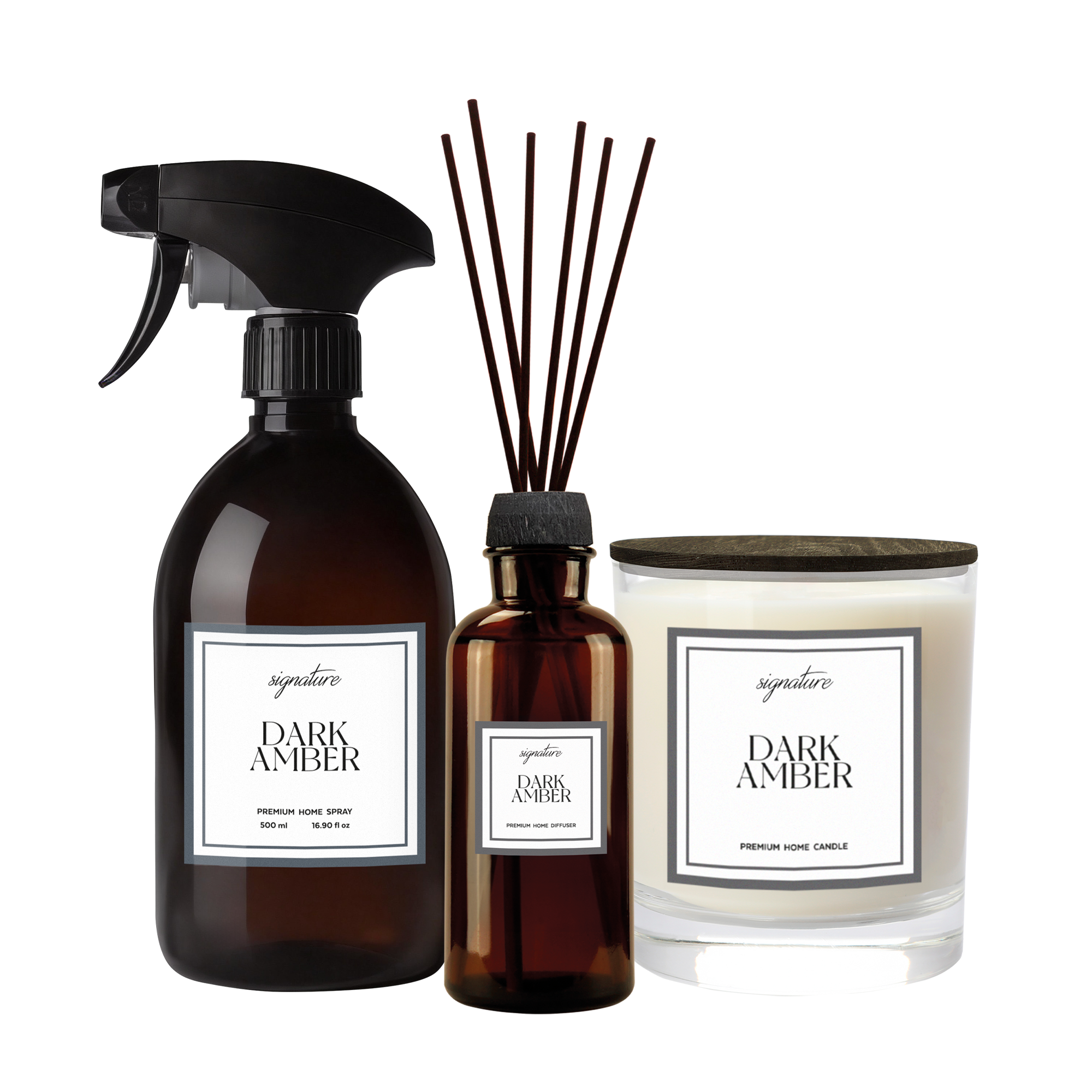 Vela perfumada Ambientair Signature 200g dark amber - 2