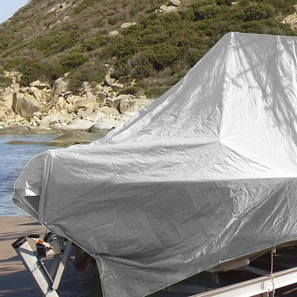 Telone Occhiellato Bicolore 3x3 Metri - Grammatura 90 G/m² | Impermeabile E UV Resistente | 2 Pezzi - Foto 9