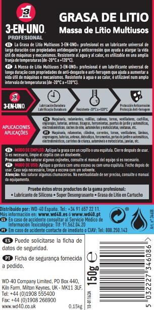 Massa consistente de lítio profissional tubo 150g 3-IN-1 - 6