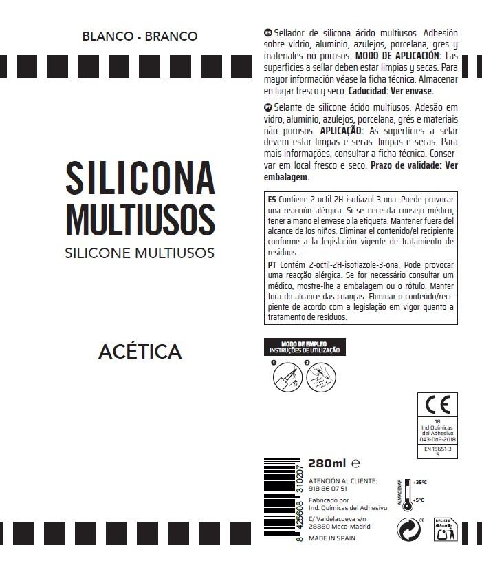SILICONA ACIDA MULTIUSOS 280ML BLANCA - 2