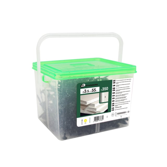 350 vis plaque de plâtre acier tête de trompette phillips STANDERS, Ø3.5xL.55mm