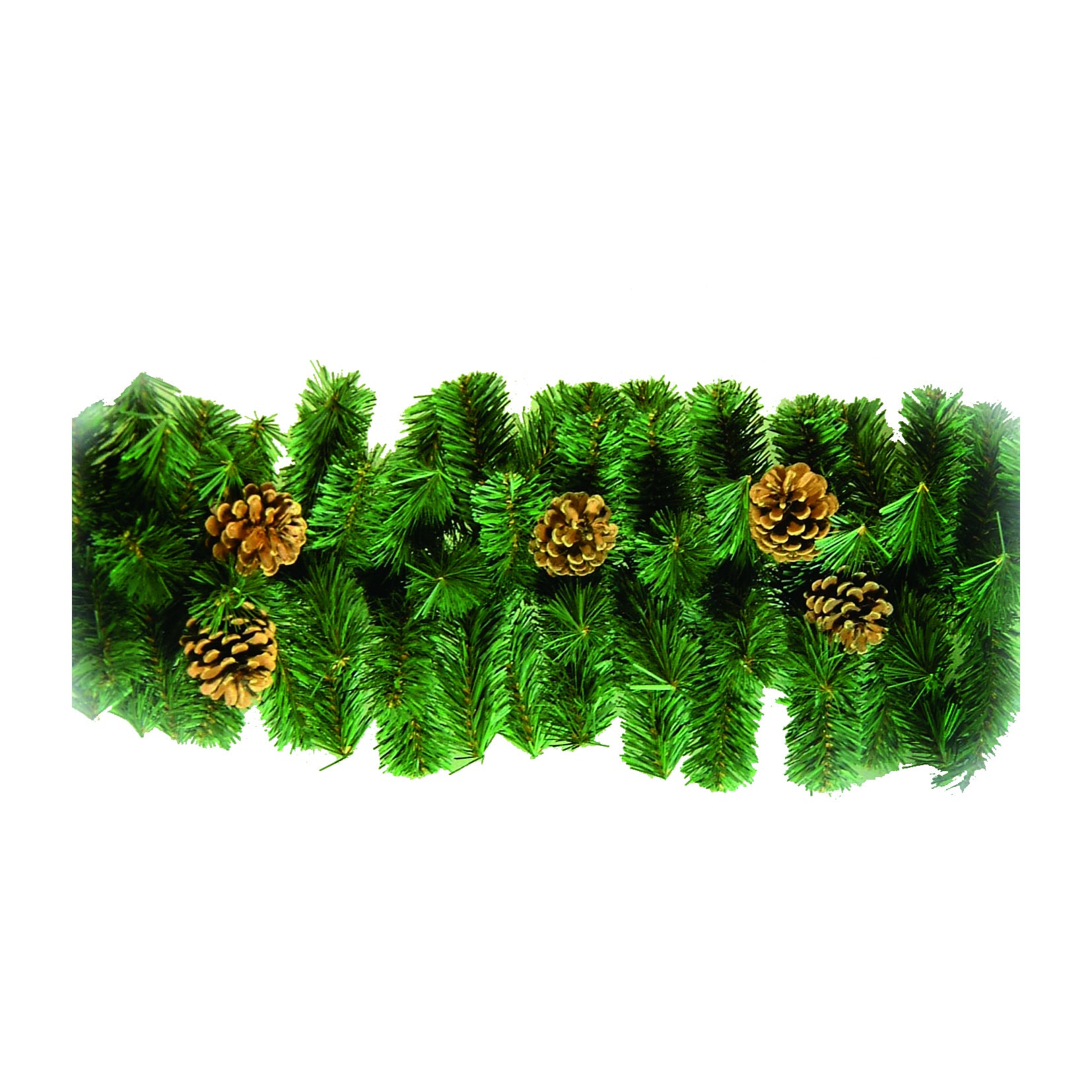 Ghirlanda decorativa natalizia natalizia con pigne verde L 275 cm - 4