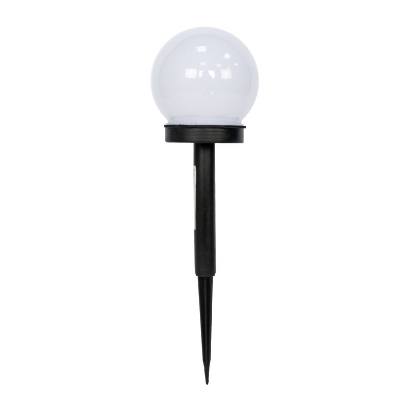 Lampa solarna wbijana kula 10 cm 15 lm barwa zimna czarno-biała IP44 Volteno